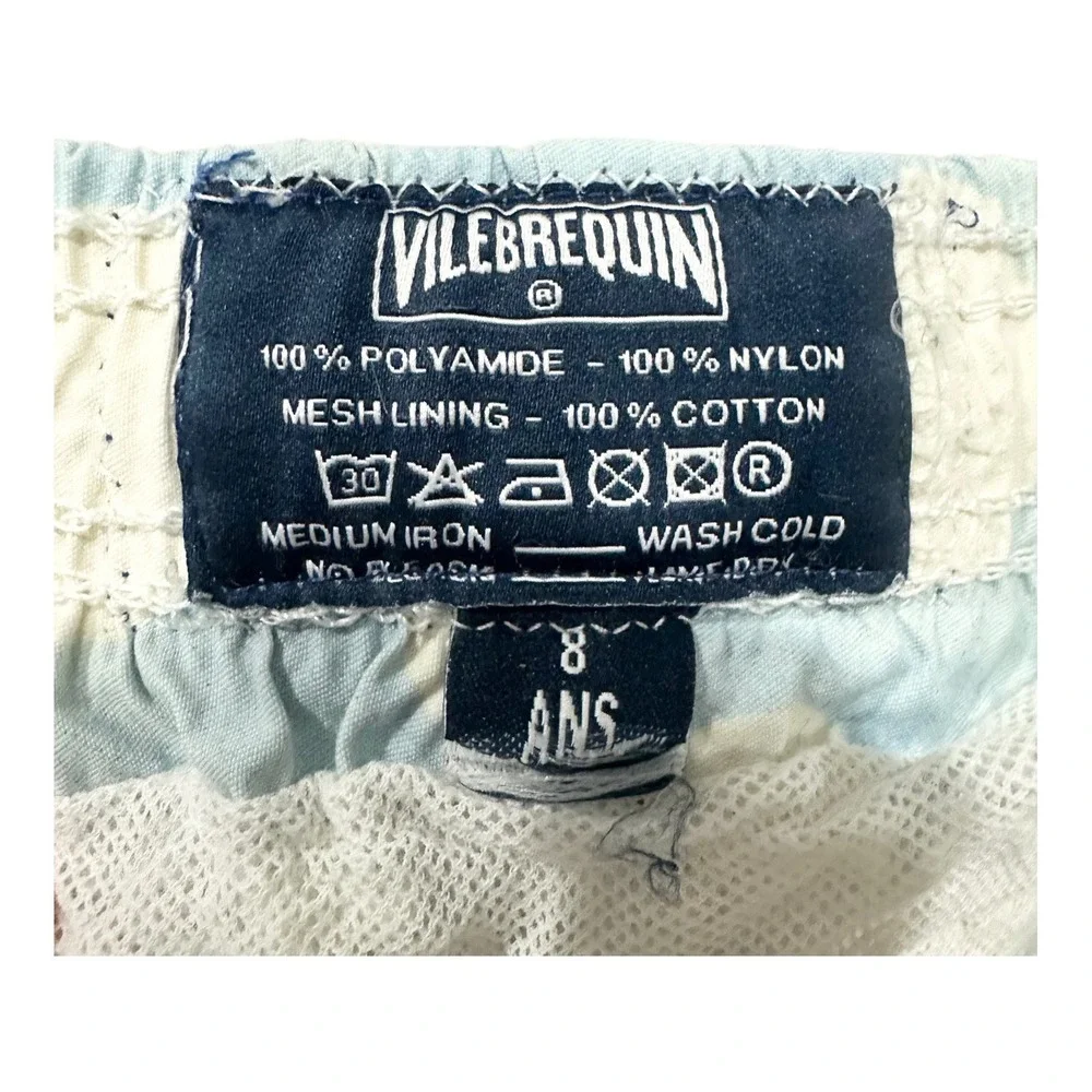 Vilebrequin Boys Light Blue Polka Dot Swim Trunks Board Shorts Size 8
